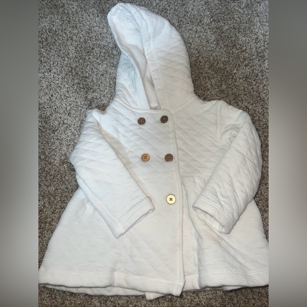 Carters Girls 18 Months White Quilted Jacket With Hood
